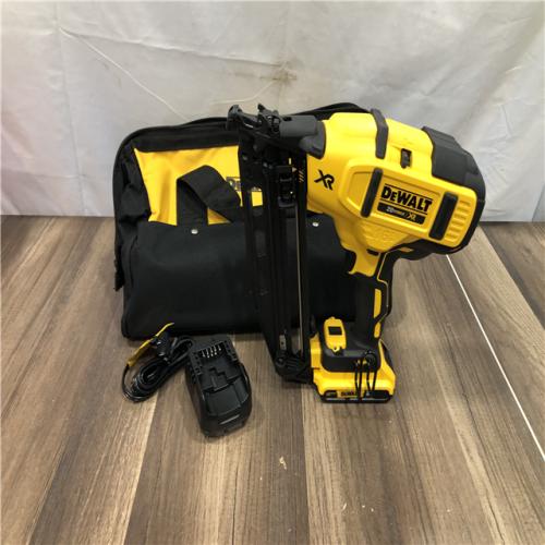 AS-IS DEWALT 20V MAX XR 16-Gauge Electric Cordless Angled Finishing Nailer Kit