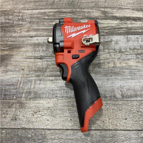 AS-IS Milwaukee  FUEL 12V Lithium-Ion Brushless Cordless Stubby 3/8 in. Impact Wrench (Tool-Only)