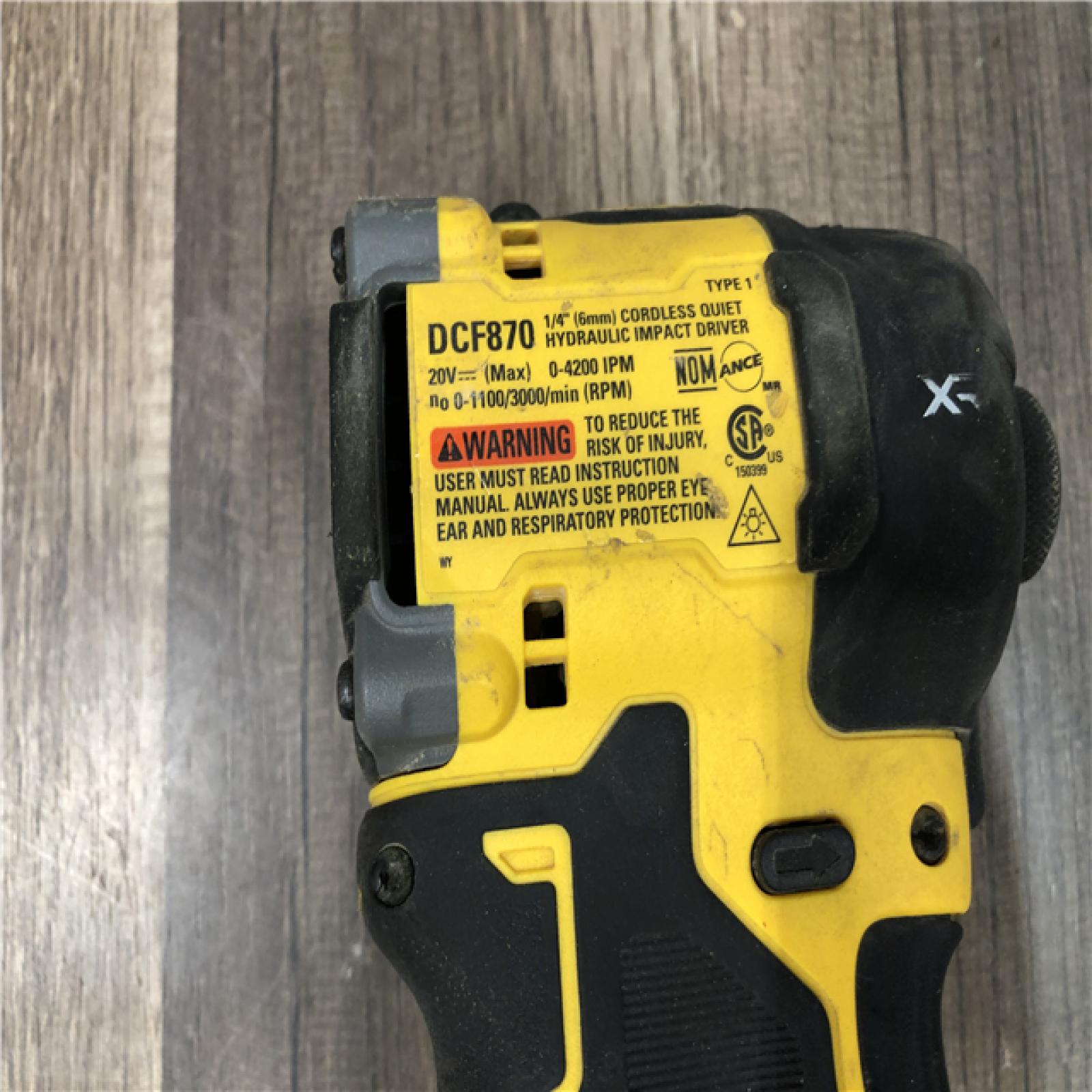 AS-IS DEWALT 20V XR Brushless Cordless 1/4 in. Quiet Hydraulic Impact Driver (Tool-Only)