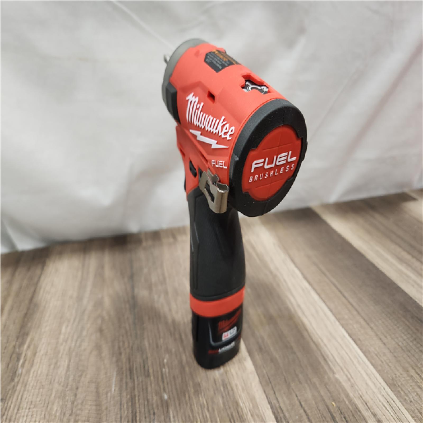 AS-IS- Milwaukee M12 FUEL SURGE 12V Lithium-Ion Brushless Cordless 1/4 in. Hex Impact Driver Compact Kit W/Two 2.0Ah Batteries  Bag