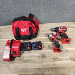 HOUSTON LOCATION - AS-IS Milwaukee M18 18V Cordless Brushed 2 Tool Drill/Driver and Impact Driver Kit