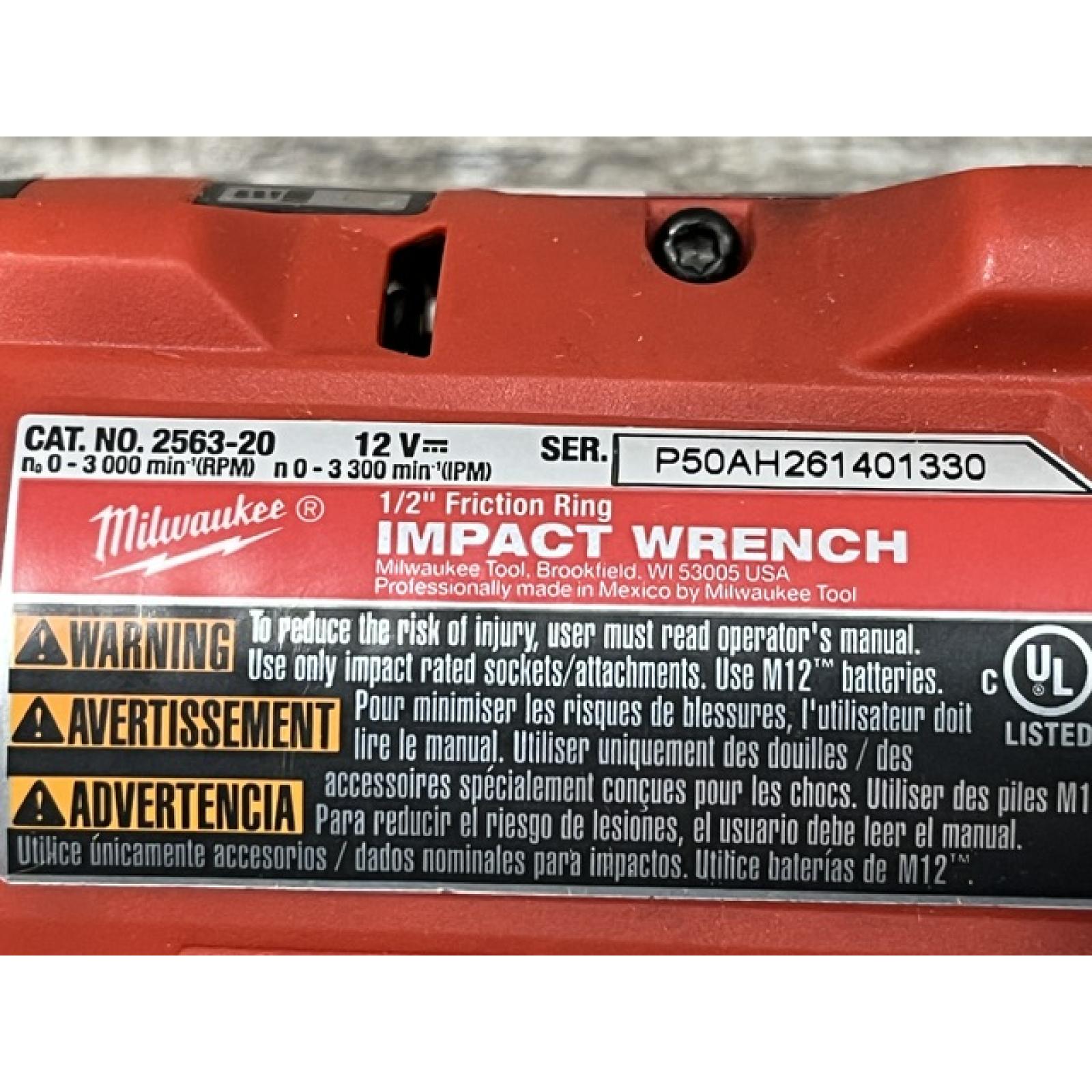AS-IS Milwaukee FUEL 12V Lithium-Ion Brushless Cordless Stubby 1/2 in. Impact Wrench (Tool-Only)