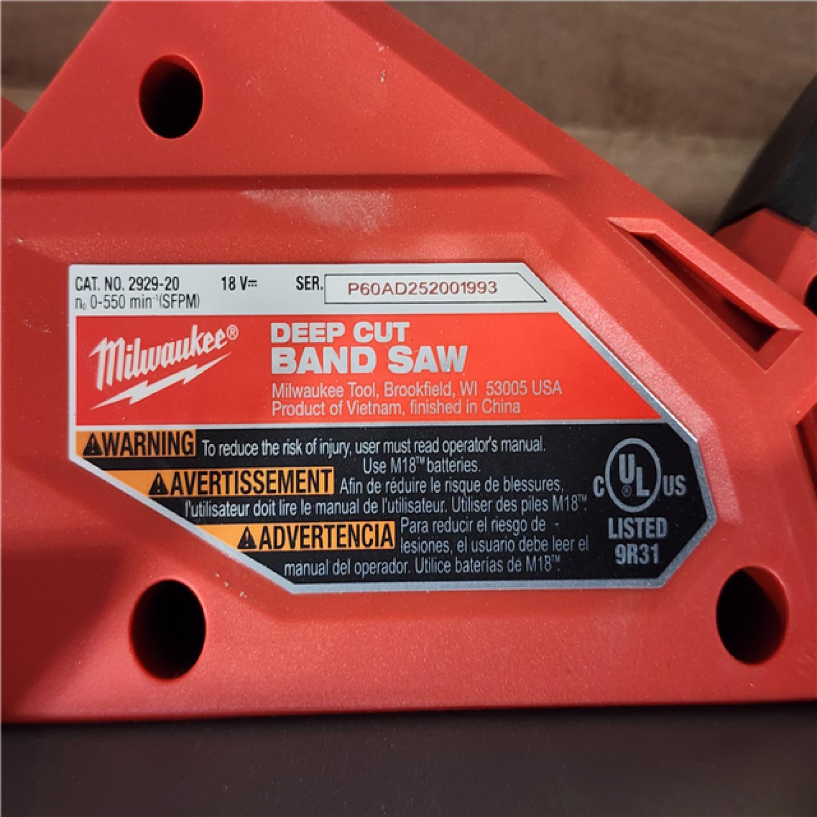 HOUSTON LOCATION - AS-IS Milwaukee  FUEL 18V Lithium-Ion Brushless Cordless Deep Cut Band Saw (Tool-Only)