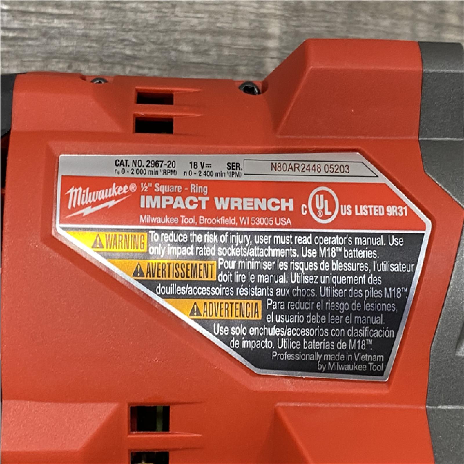 AS-IS Milwaukee FUEL 18V Lithium-Ion Brushless Cordless 1/2 in. Impact Wrench w/Friction Ring Kit