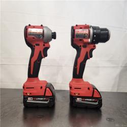 AS-IS- Milwaukee 18V Lithium-Ion Brushless Cordless Compact Drill/Impact Combo Kit