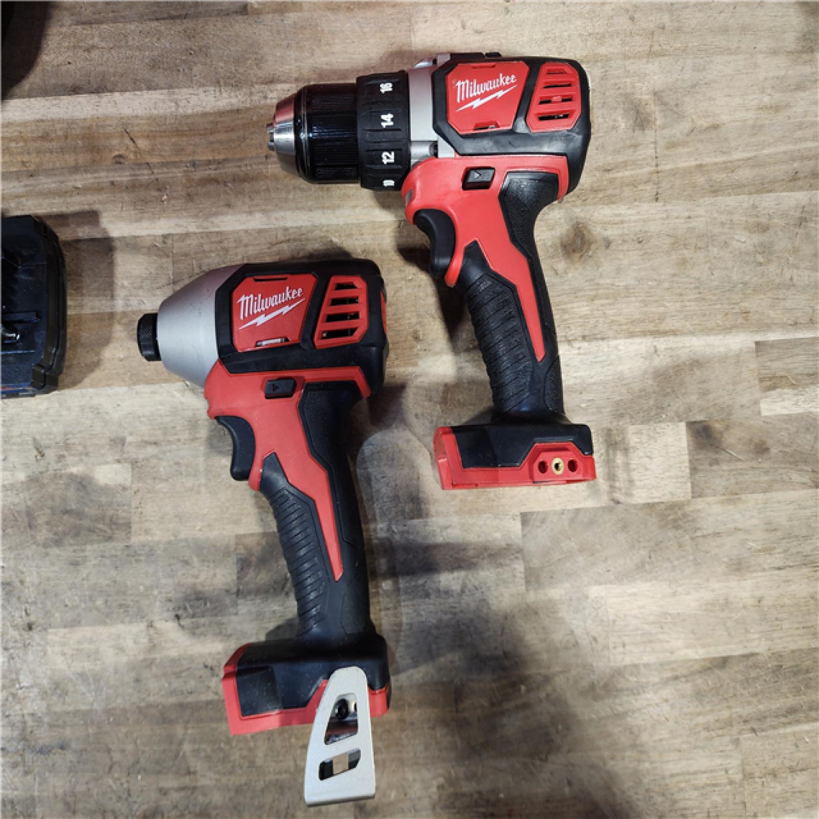 HOUSTON LOCATION - AS-IS Milwaukee 18V Cordless Brushed 2-Tool Drill/Driver and Impact Driver Kit