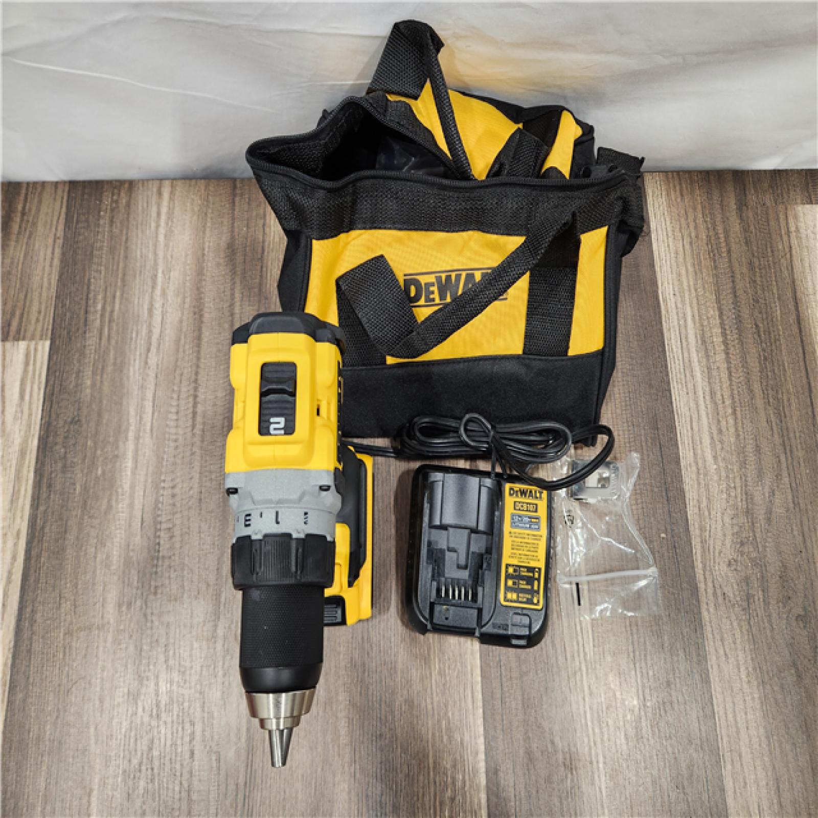 AS-IS DEWALT 20V MAX XR Lithium-Ion Cordless Compact 1/2 in. Drill/Driver Kit, 20V MAX 5.0Ah Battery, and Charger