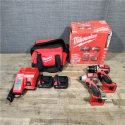 HOUSTON LOCATION - AS-IS Milwaukee 18V Cordless Brushed 2-Tool Drill/Driver and Impact Driver Kit