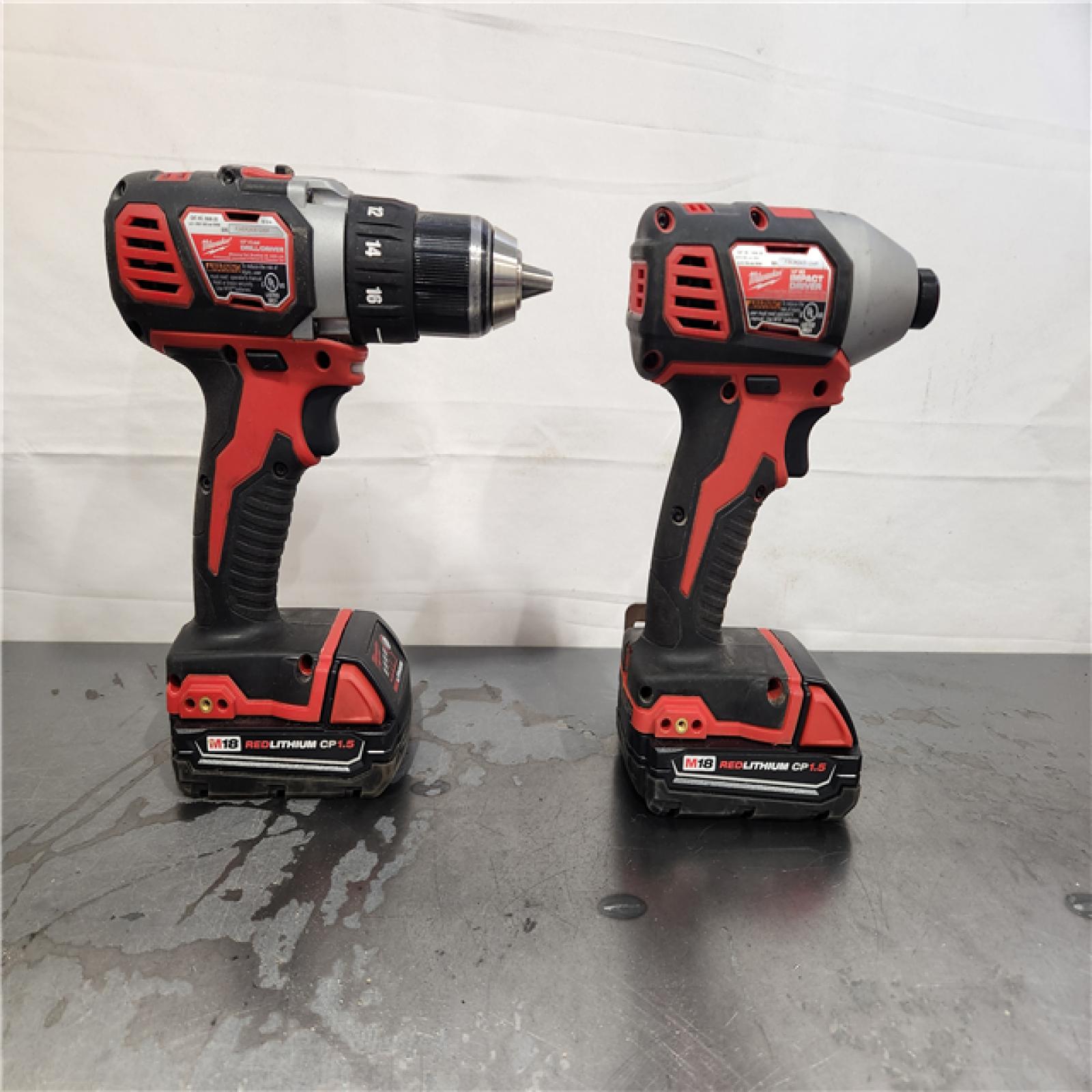AS-IS- Milwaukee 18V Cordless Brushed 2-Tool Drill/Driver and Impact Driver Kit
