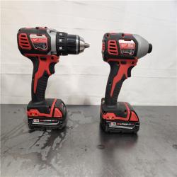 AS-IS- Milwaukee 18V Cordless Brushed 2-Tool Drill/Driver and Impact Driver Kit