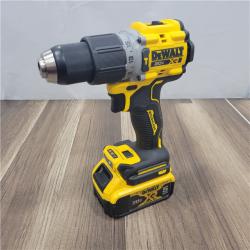 AS-IS DEWALT 20V Lithium-Ion Compact Cordless 1/2 in. Hammer Drill with 20V MAX XR 5 Ah Battery Pack and Charger