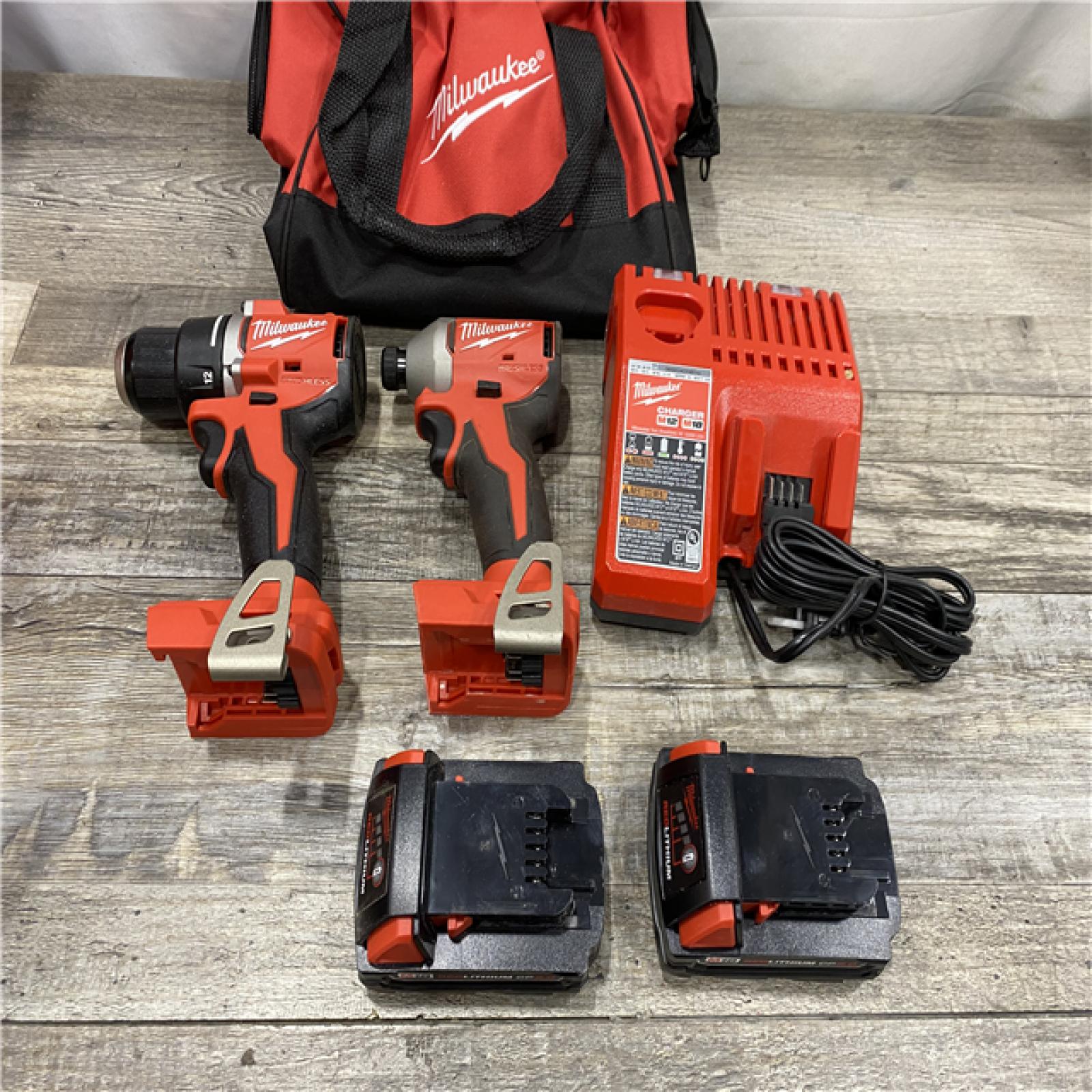AS-IS Milwaukee 18V Lithium-Ion Brushless Cordless Compact Drill/Impact Combo Kit