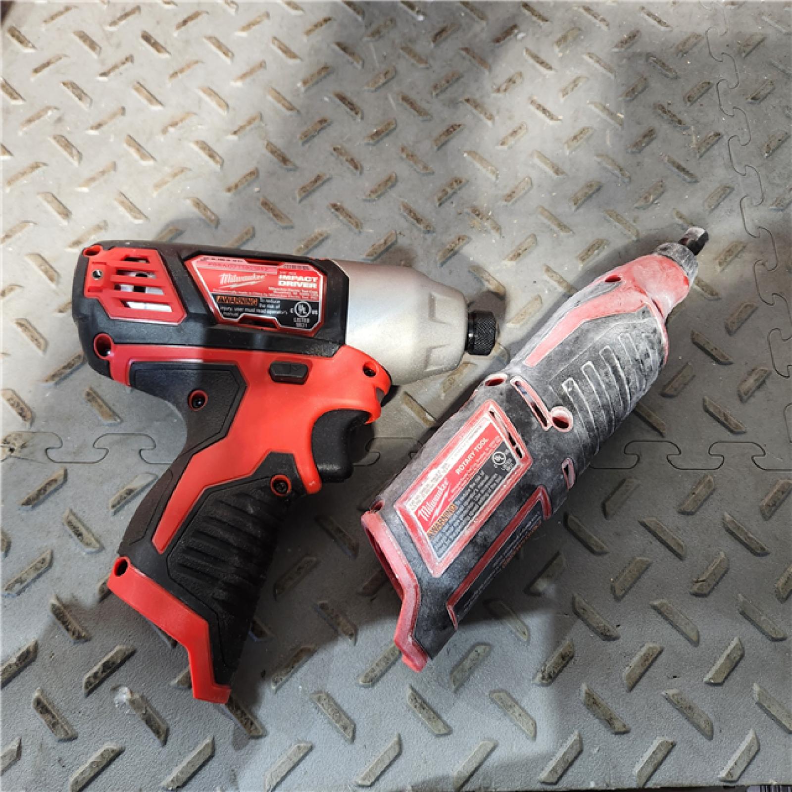 HOUSTON Location-AS-IS-Milwaukee 2497-24H 4 Tool Combo Kit M12 Li-Ion Cordless W/ 2 Batteries APPEARS IN NEW Condition