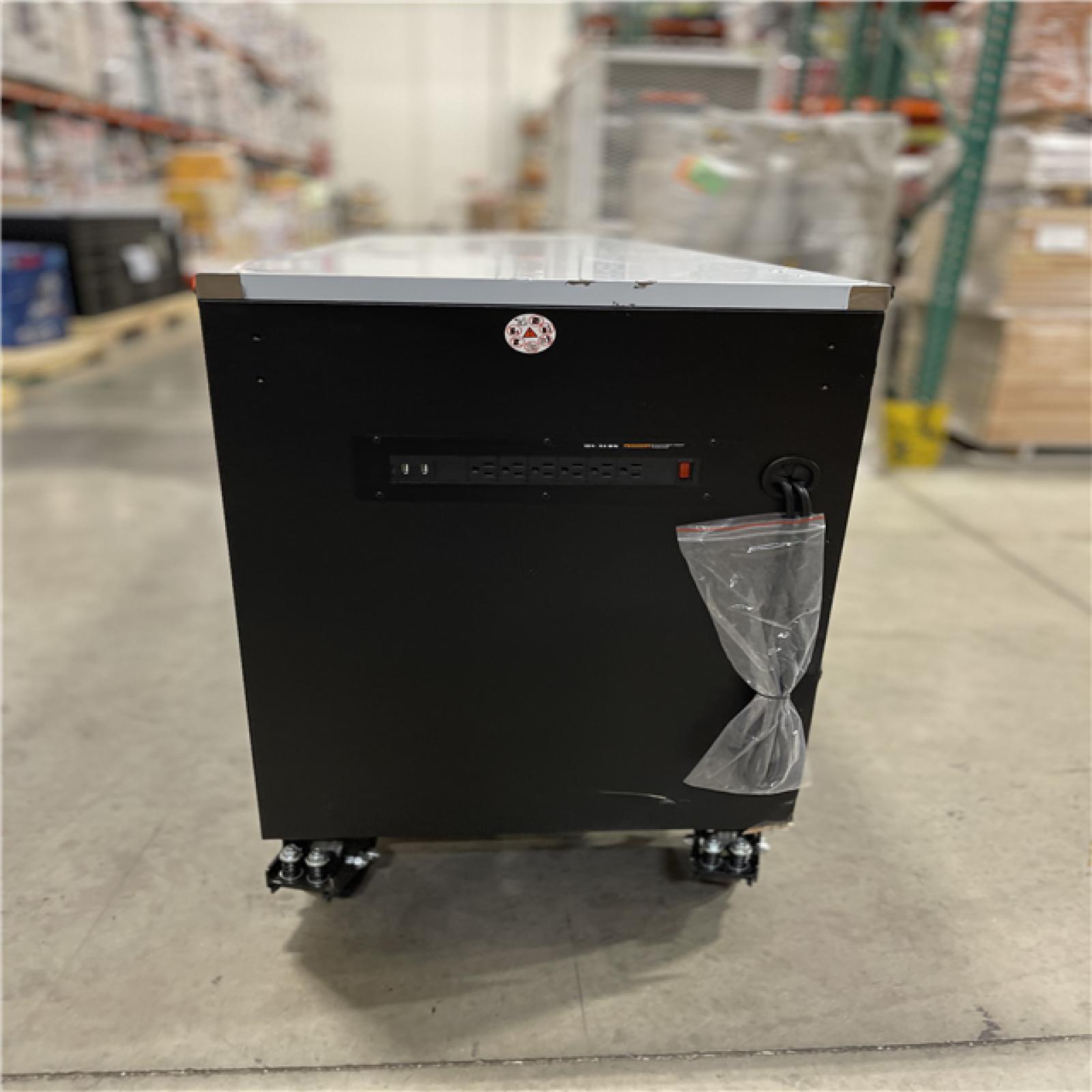 DALLAS LOCATION- AS-IS HUSKY  96 IN. W x 24 IN. MATTE BLACK MOBILE WORKBENCH