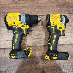 AS-IS DeWalt 20V MAX XR Cordless Drill/Driver, ATOMIC Impact Driver 2 Tool Combo Kit, (2) 2.0Ah Batteries, Charger, and Bag