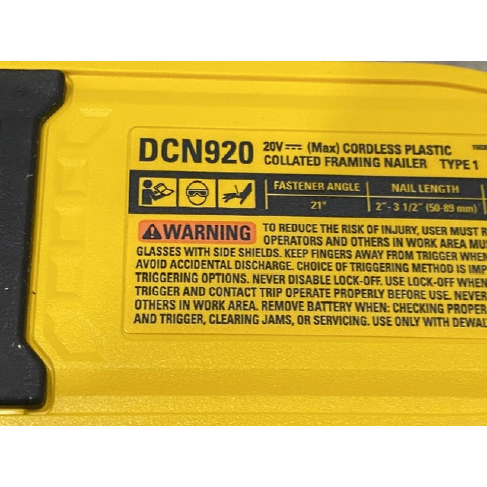 AS-IS DEWALT 20-Volt 21° Cordless Framing Nailer (Tool-Only)