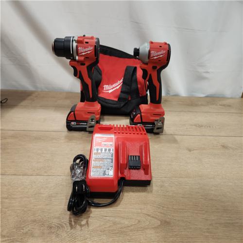 AS-IS- Milwaukee 18V Lithium-Ion Brushless Cordless Compact Drill/Impact Combo Kit