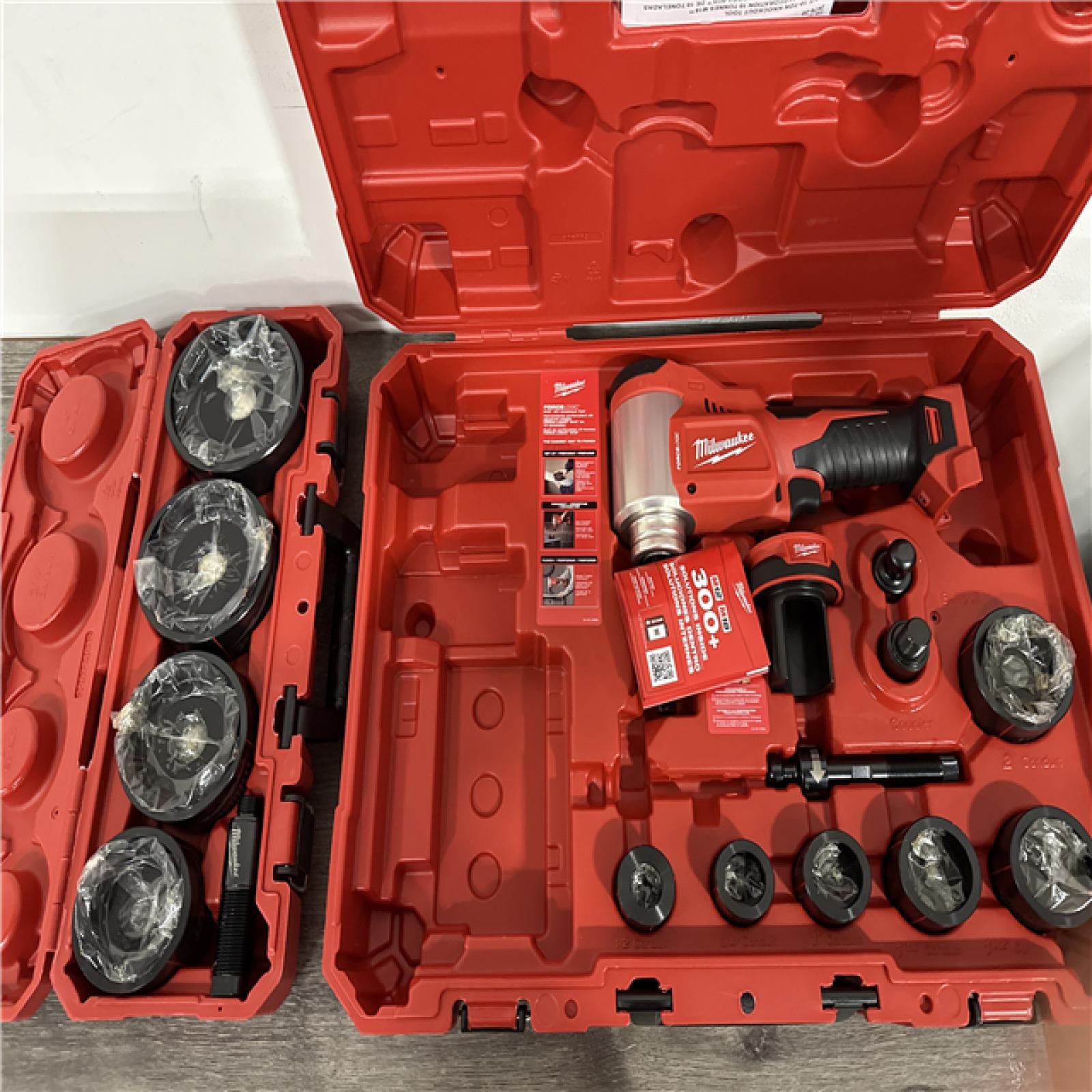 California AS-IS Milwaukee M18 Forcelogic 10 Ton Knockout Tool 1/2 in. to 4in; Appears in Like New Condition