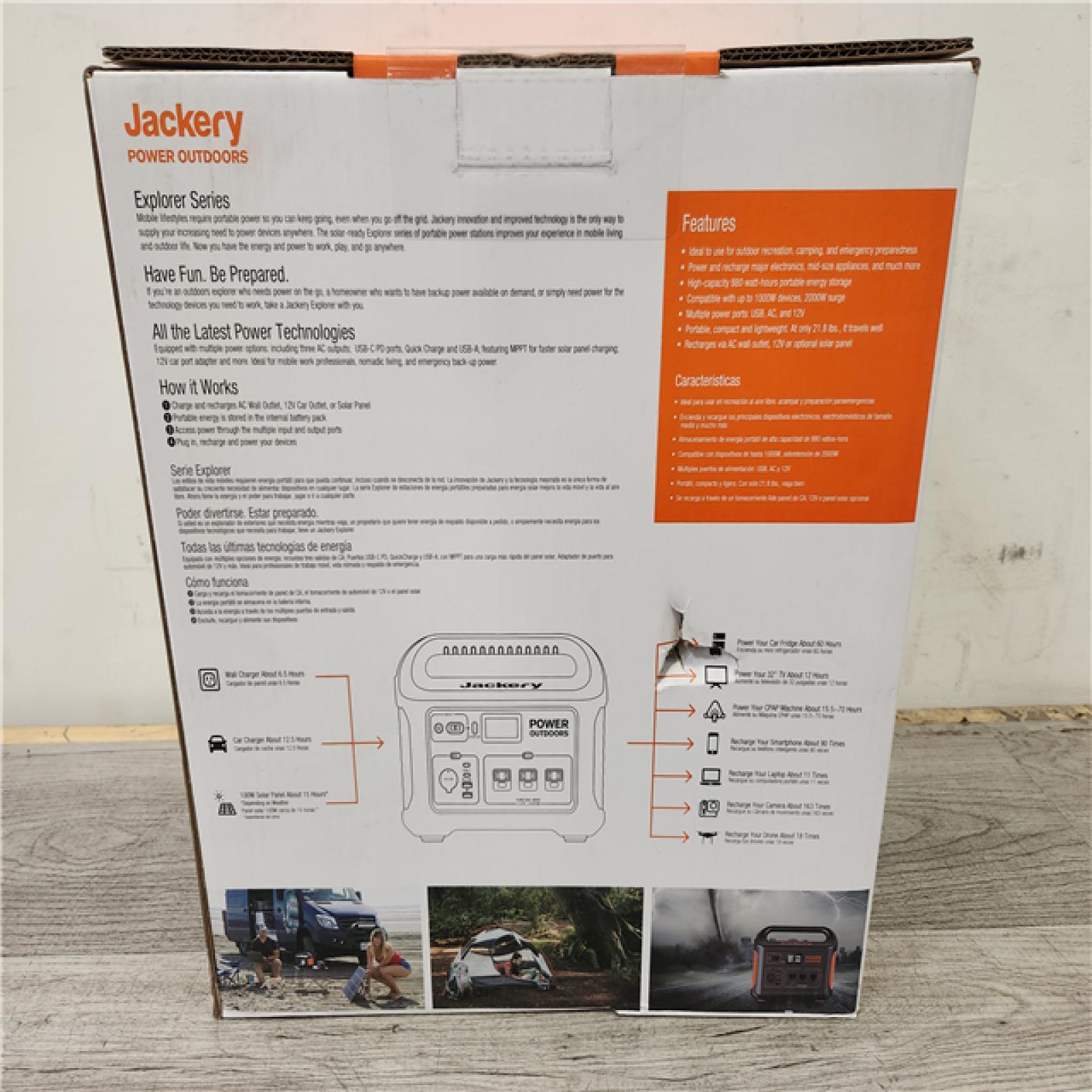 Phoenix Location NEW Jackery Explorer 880, 880Wh/1000W Model No: Explorer 880 (Sealed)