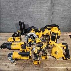 HOUSTON LOCATION - AS-IS (APPEARS LIKE NEW) DEWALT 20-Volt Max Lithium-Ion 10-Tool Cordless Combo Kit with Two 2.0 Ah Batteries, Charger and 2 Bags