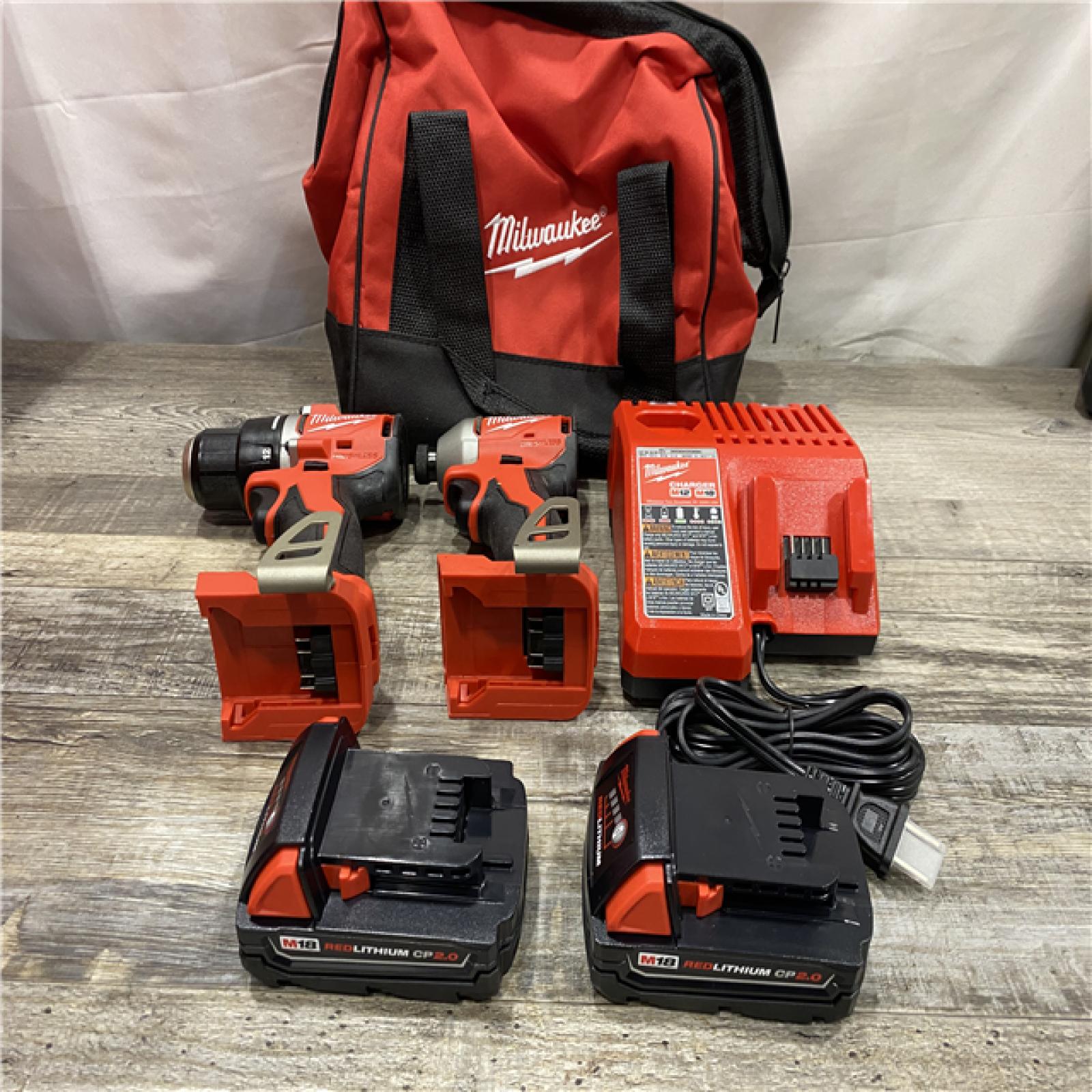 AS-IS Milwaukee 18V Lithium-Ion Brushless Cordless Compact Drill/Impact Combo Kit