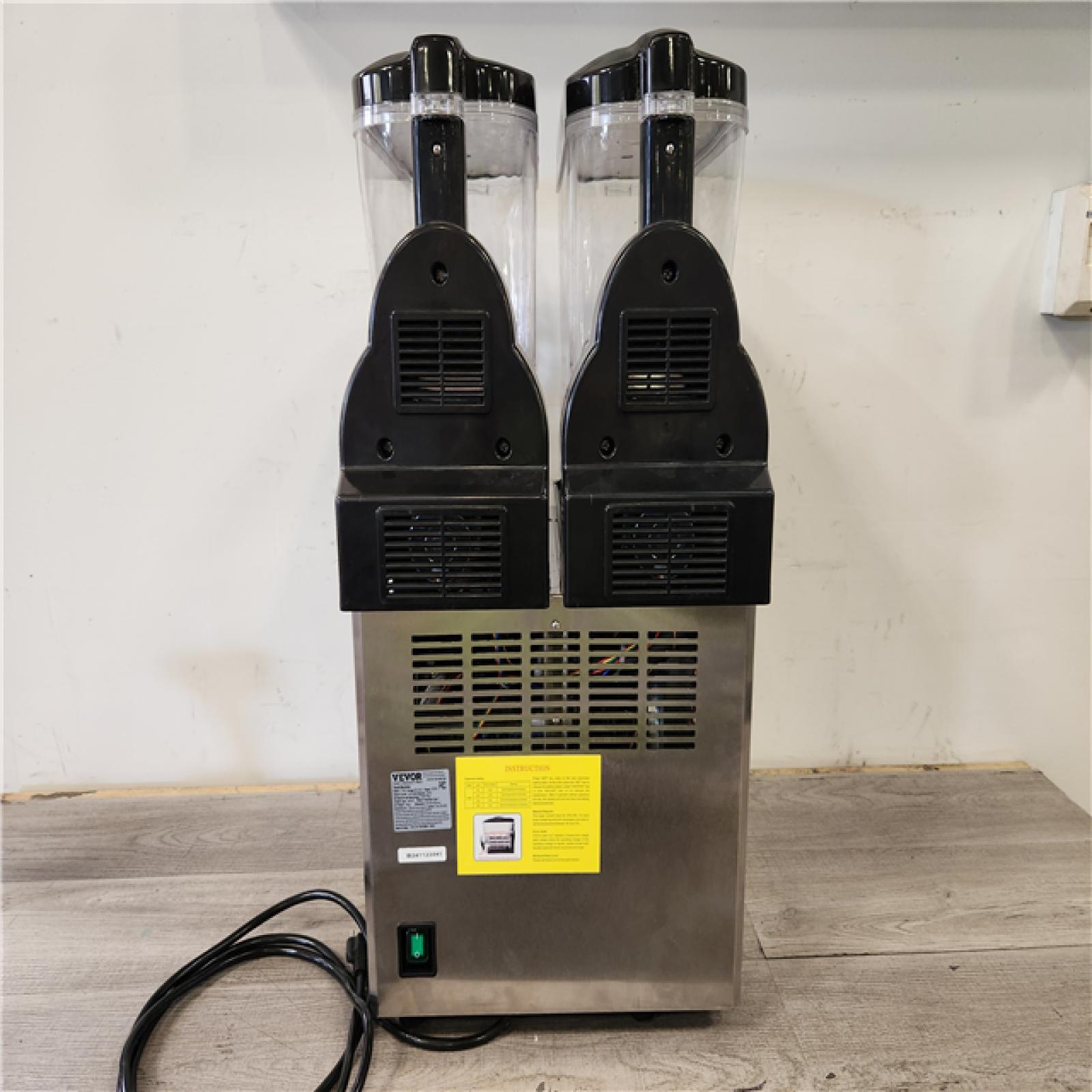 Phoenix Location AS-IS VEVOR 1014 oz. Commercial Slushy Machine 15L x 2 Tanks Frozen Drink Machine Snow Cone Machine 120 Cups Stainless Steel 1000W