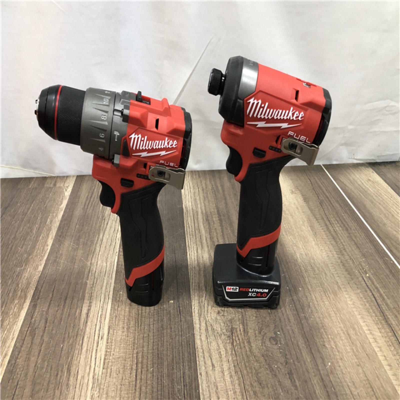 AS-IS Milwaukee FUEL 12-Volt Lithium-Ion Brushless Cordless Hammer Drill and Impact Driver Combo Kit