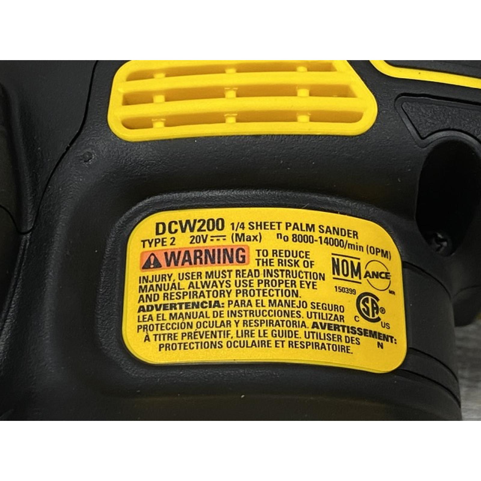 AS-IS DEWALT 20V MAX XR Cordless Brushless 1/4 Sheet Variable Speed Sander (Tool Only)