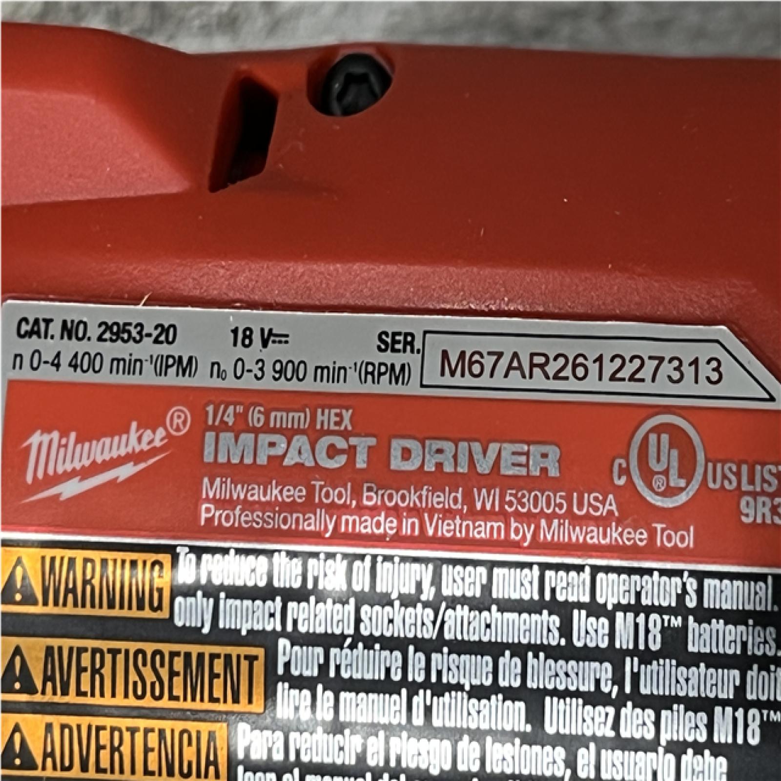 AS-IS Milwaukee FUEL 18V Lithium-Ion Brushless Cordless 1/4 in. Hex Impact Driver (Tool-Only)