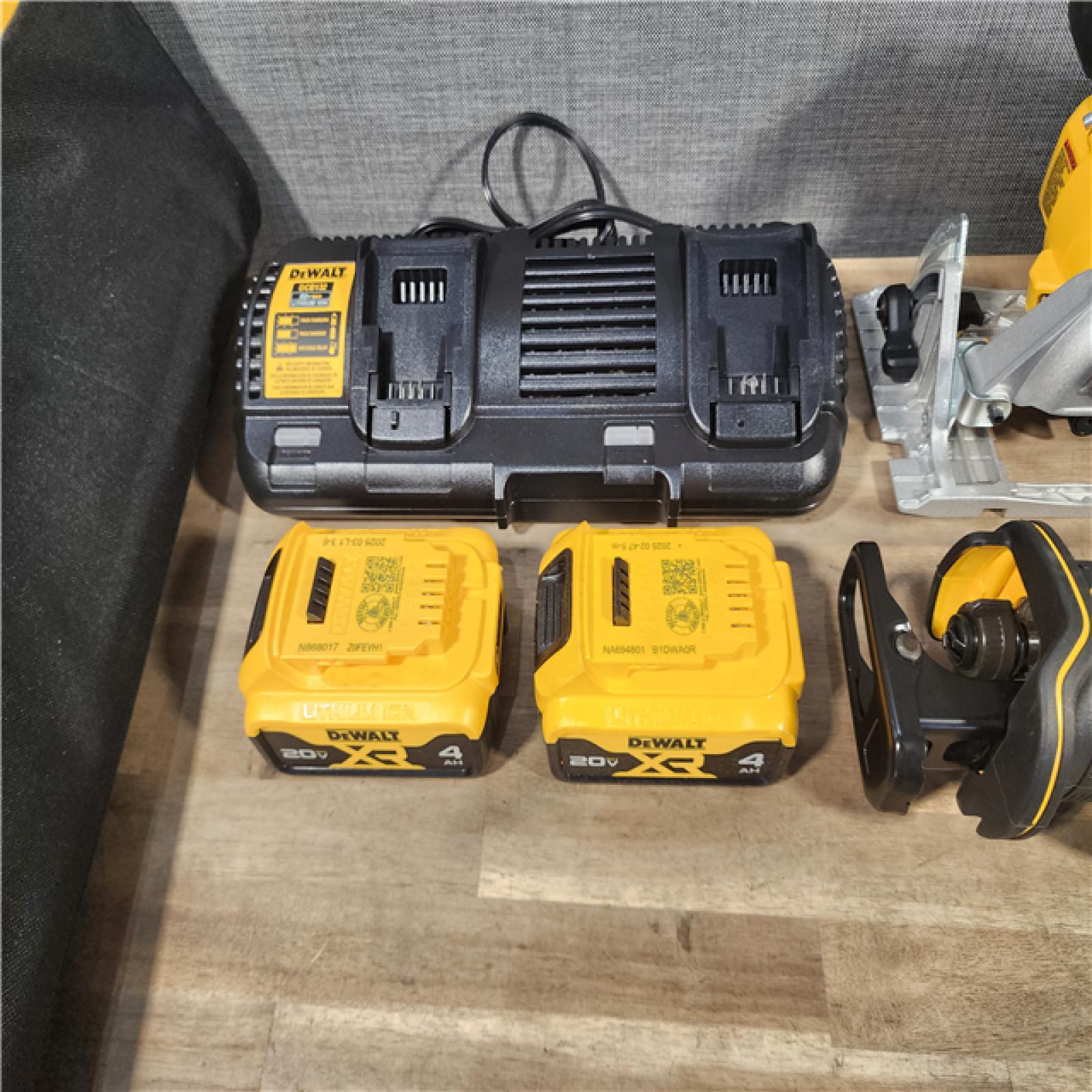 HOUSTON LOCATION - AS-IS DEWALT 20-Volt XR Lithium-Ion 4-Tool Cordless Combo Kit with (2) 4.0 Ah Battery Packs and Charger