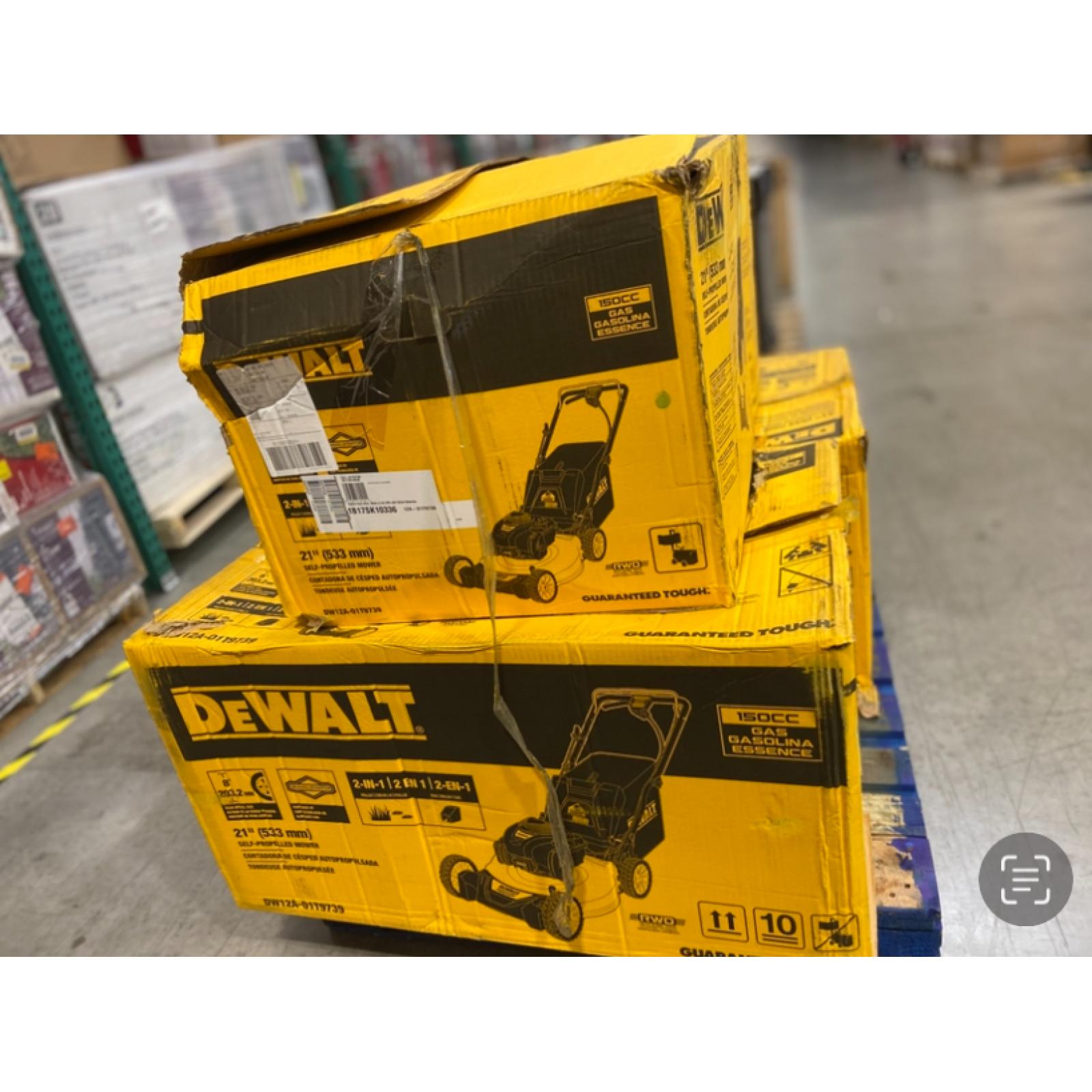 DALLAS LOCATION - DEWALT 21 in. 150cc Briggs and Stratton 625ex Engine Rear Wheel Drive 2-in-1 Gas Self Propelled Walk Behind Lawn Mower - 3 UNITS