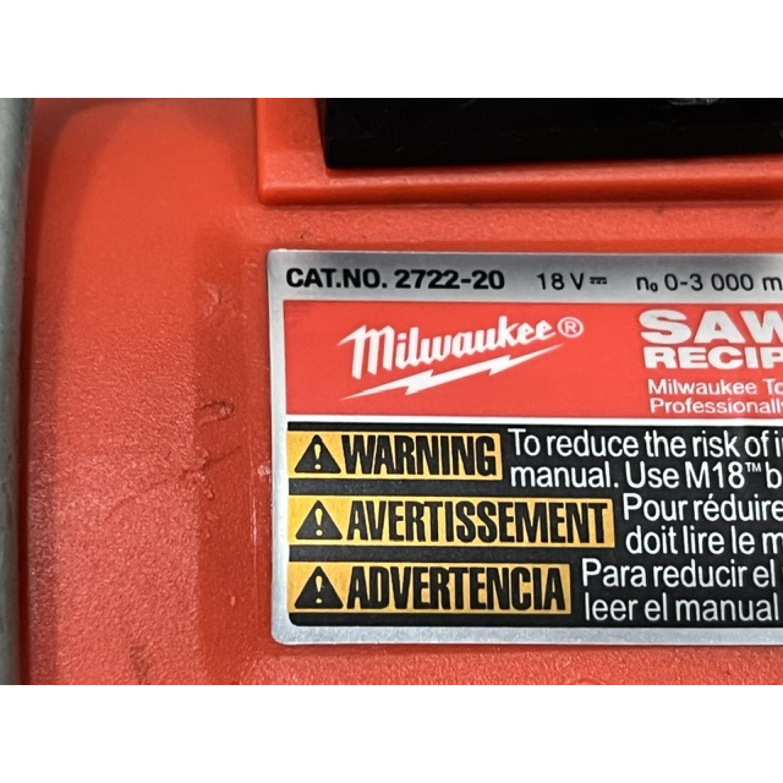 AS-IS Milwaukee FUEL 18V Lithium-Ion Brushless Cordless Super SAWZALL Orbital Reciprocating Saw (Tool-Only)