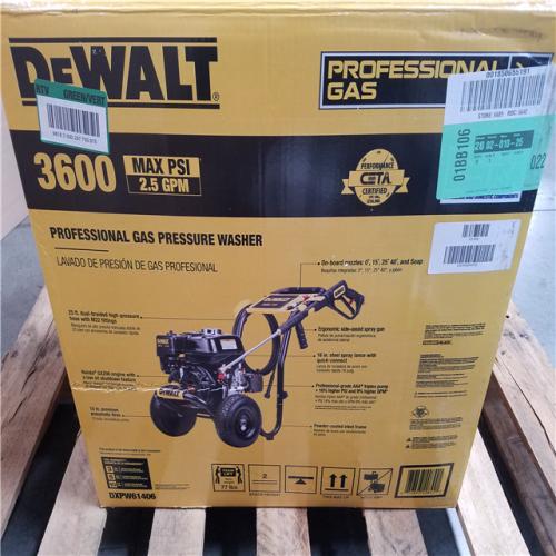 CALIFORNIA AS-IS DEWALT 3600 MAX PSI 2.5 GPM PROFESSIONAL GAS PRESSURE WASHER