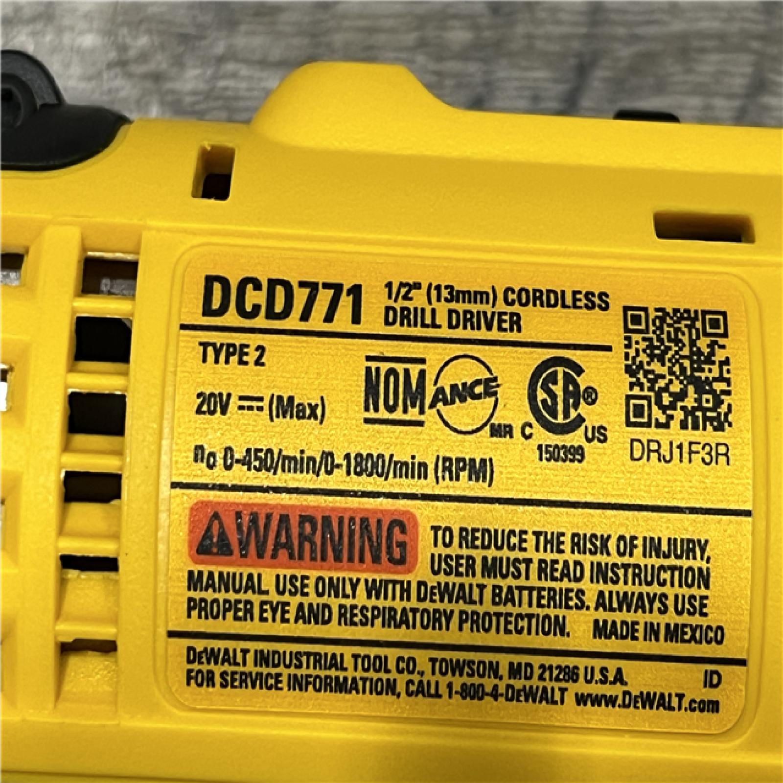 AS-IS DEWALT 20V MAX Cordless 1/2 in. Drill/Driver Kit