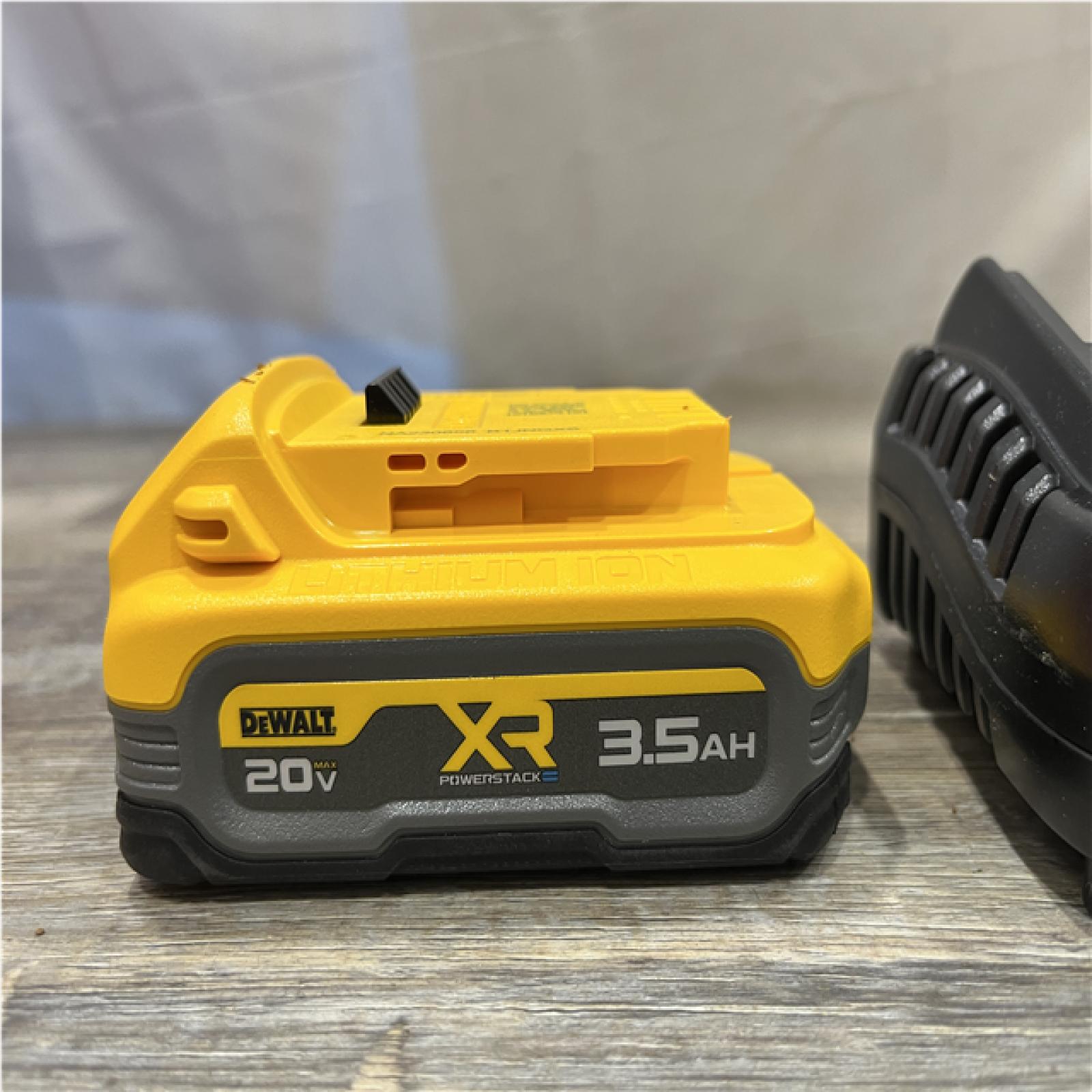 AS-IS DEWALT 20V MAX XR POWERSTACK Lithium-Ion Battery Starter Kit with 3.5Ah Battery and Charger
