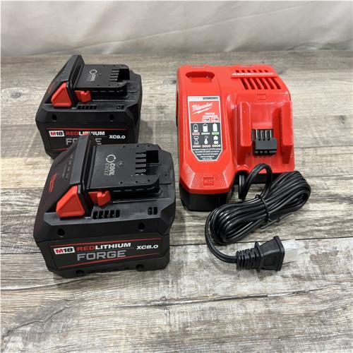 AS-IS Milwaukee 18-Volt Lithium-Ion REDLITHIUM FORGE Starter Kit with (2) 8. 0Ah Battery and Rapid Charger