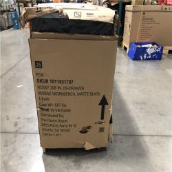 DALLAS LOCATION - Husky 108 in. W x 24 in. D 9-Drawer Heavy-Duty Mobile Workbench with Stainless Steel Top in Matte Black