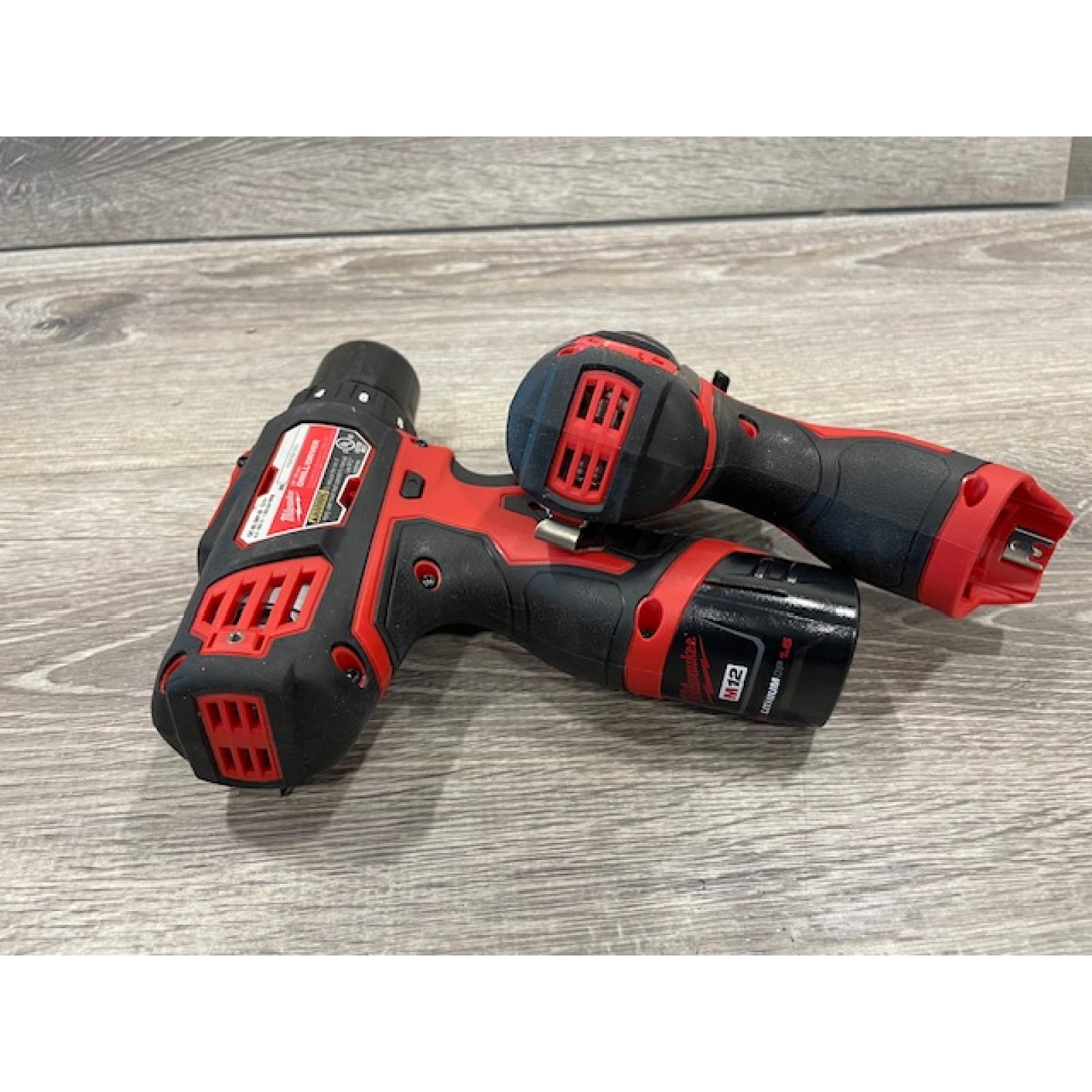 AS-IS Milwaukee FUEL 12-Volt Lithium-Ion Brushless Cordless Hammer Drill and Impact Driver Combo Kit