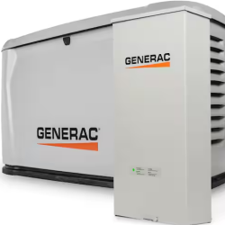 DALLAS LOCATION- AS-IS GENERAC 26kW Air-Cooled Auto Start Natural Gas or Propane Whole House Generator and 200 Amp Transfer Switch