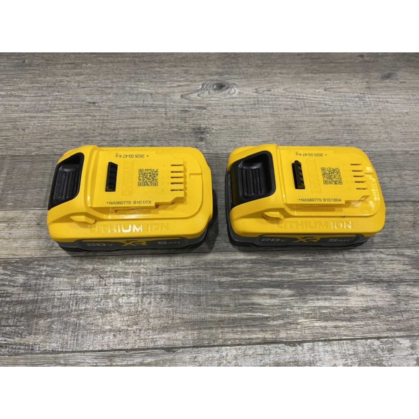 AS-IS DEWALT 20V MAX XR POWERSTACK Lithium-Ion 5.0Ah Battery (2 -Pack)