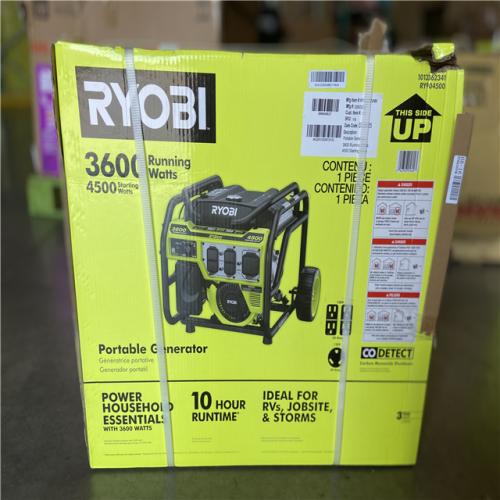 DALLAS LOCATION - RYOBI 3600-Watt Recoil Start Gasoline Powered Portable Generator with CO Shutdown Sensor