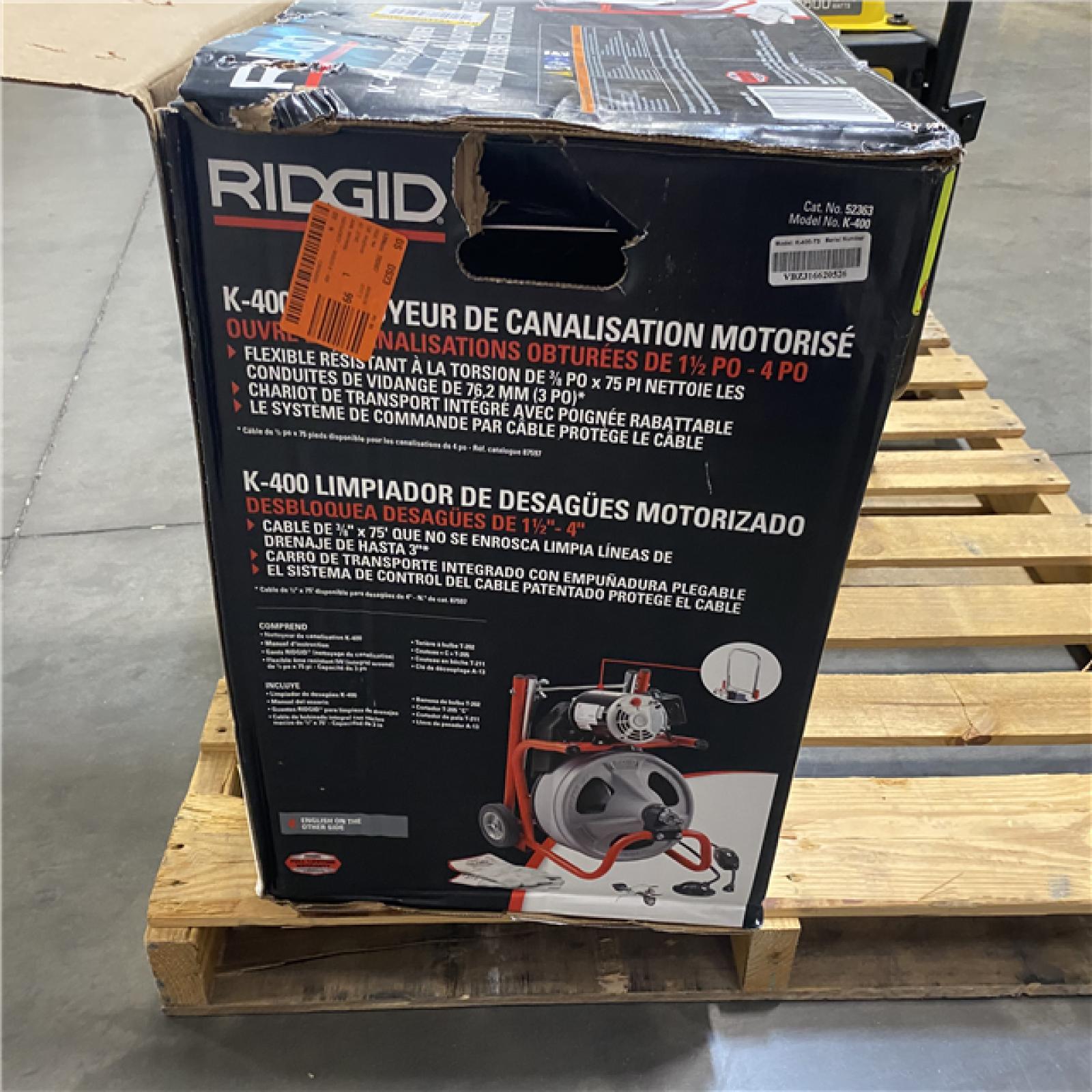 Dallas Location - As-Is Shop RIDGID K-400 Drain Cleaning Snake Auger