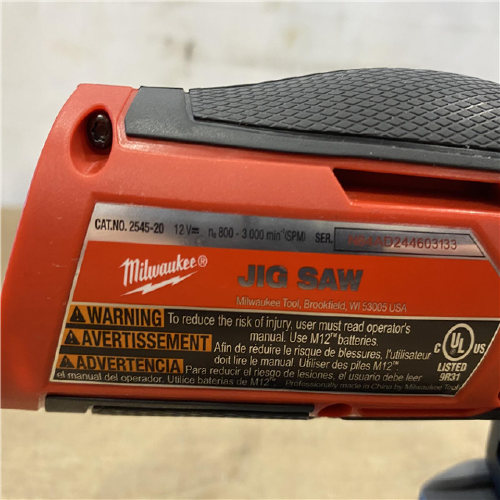 AS-IS Milwaukee  12V Fuel Lithium-Ion Cordless Jig Saw (Tool-Only)