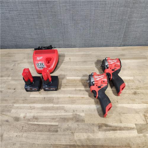 HOUSTON LOCATION - AS-IS Milwaukee 2 Tool Combo Kit W/ (2) Battery & Charger