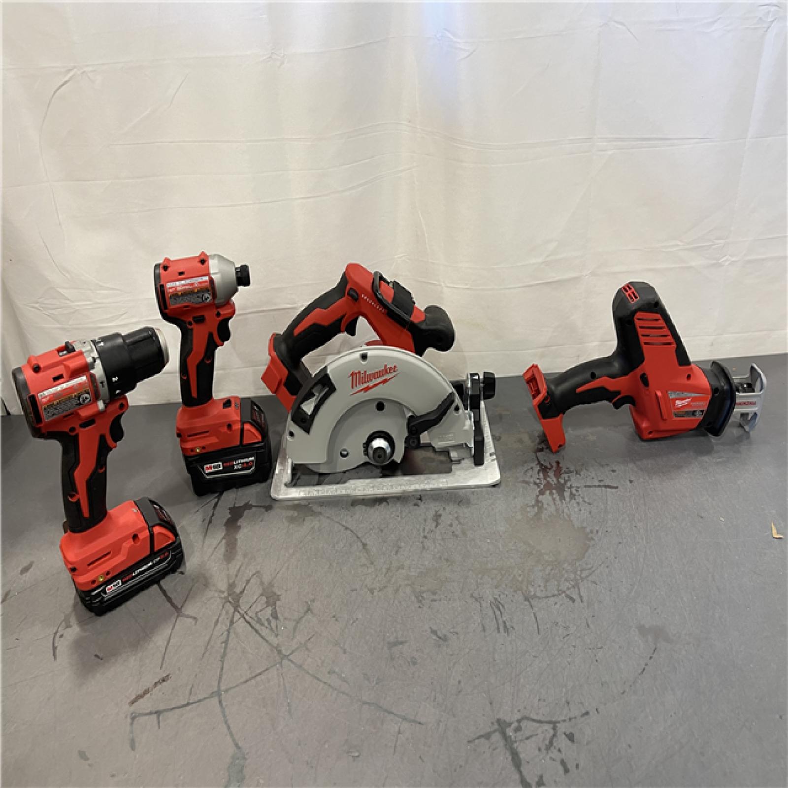 AS-IS - Milwaukee M18 18-Volt Lithium-Ion Brushless Cordless Combo Kit (4-Tool)