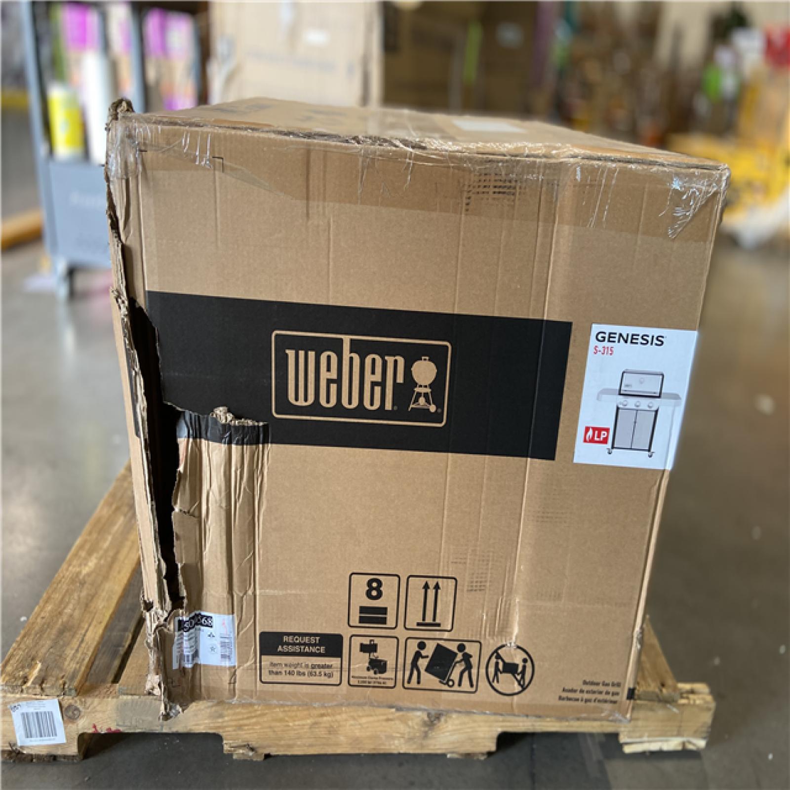 DALLAS LOCATION -  Weber Genesis S-315 3-Burner Liquid Propane Gas Grill in Stainless Steel