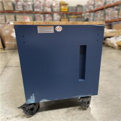 DALLAS LOCATION- AS-IS HUSKY 72 in.W x 24 in.D Heavy Duty 18-Drawer Adjustable Height Mobile Workbench MATTE BLUE W/ WOODTOP