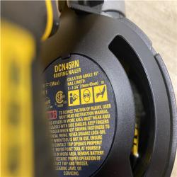 AS-IS DEWALT 20V MAX Lithium-Ion 15-Degree Electric Cordless Roofing Nailer Kit
