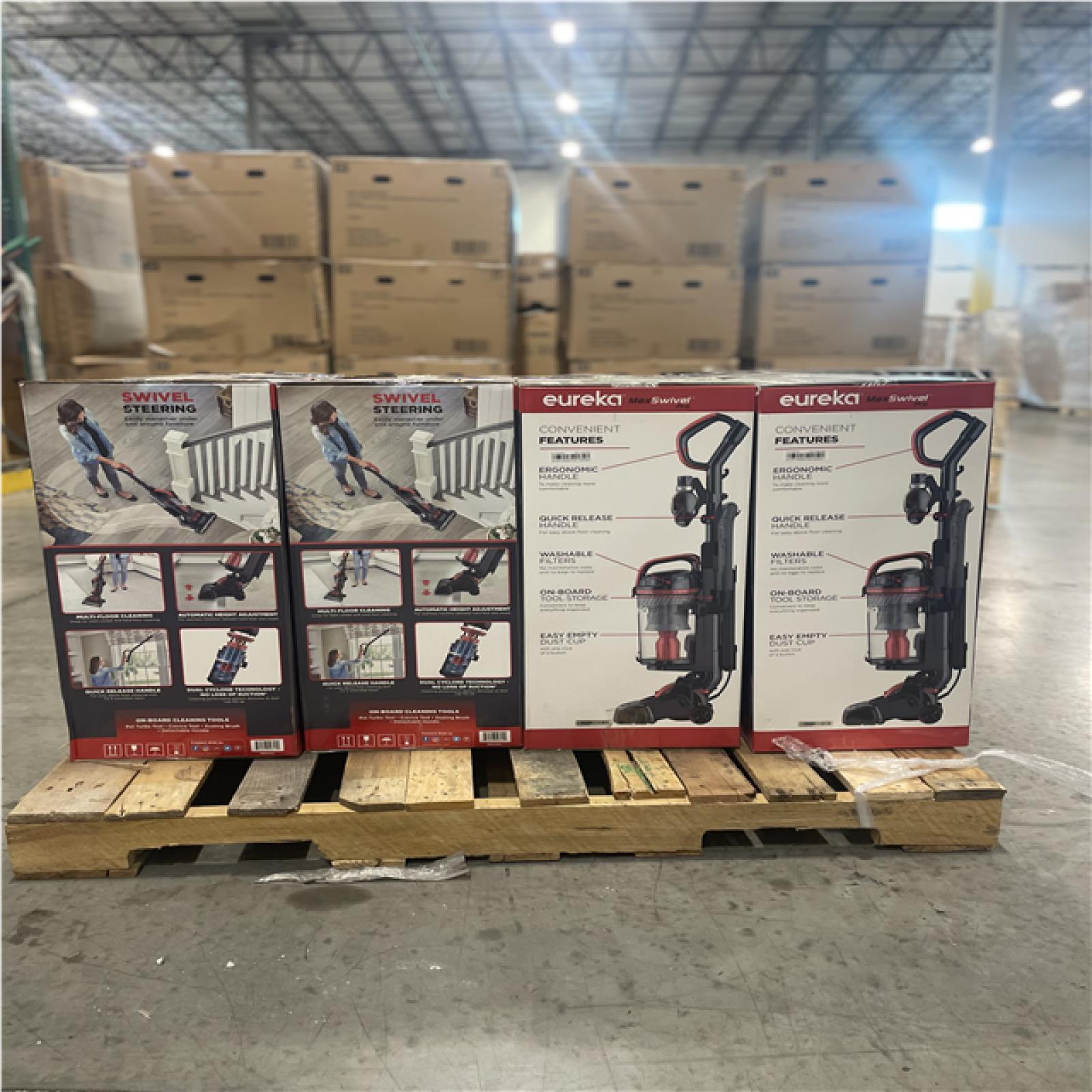 DALLAS LOCATION- NEW! EUREKA MaxSwivel Bagless Household Upright VacuuM (8 UNITS)