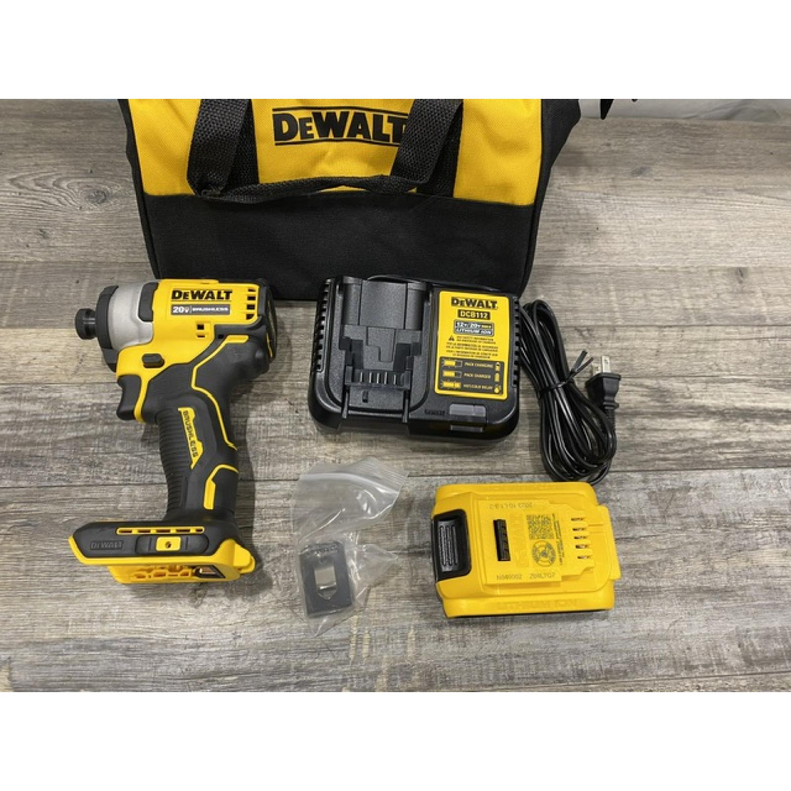 AS-IS DEWALT Atomic 20V Max Lithium-Ion Brushless Cordless Compact 1/4 in. Impact Driver Kit